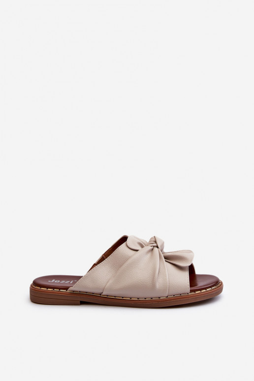 Pantofole da donna con tacchi larghi beige Nelvira Pantofole da donna con tacchi larghi beige Nelvira