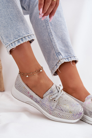 dalla pelle scamosciata scarpe Realizzato in pelle naturale con una piattaforma Artiker 56C2104 colore grigio