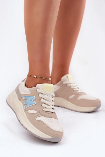 Scarpe modello sneakers Femminile con una piattaforma beige Tenanela 2