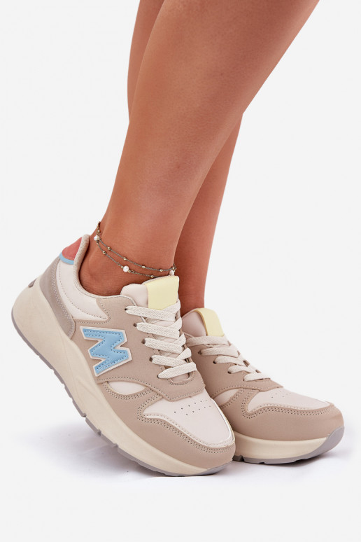 Scarpe modello sneakers Femminile con una piattaforma beige Tenanela Scarpe modello sneakers Femminile con una piattaforma beige Tenanela