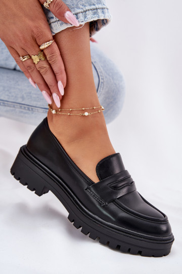 Elegantello classico mocassini da donna in ecopelle colore nero Enticca