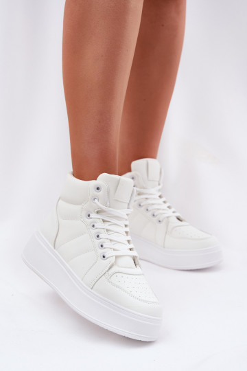 Stivaletti alti in modello sneakers da donna con plateau bianchi Tillive
