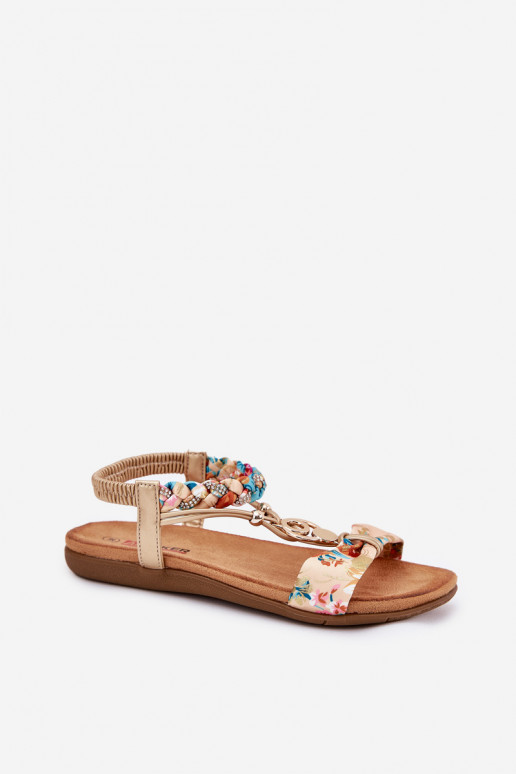 Sandali bassi da donna Z Plecionymi Strisceem E decorazione Artiker 56C1316 colore dorato Sandali bassi da donna Z Plecionymi Strisceem E decorazione Artiker 56C1316 colore dorato