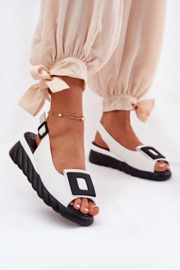 Sandali con tacco da donna con decorazione Artiker 56C2157 bianchi 2