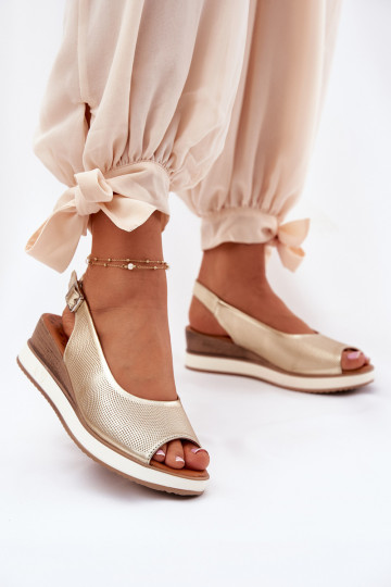 Pelle Sandali con plateau Artiker 56C2312 colore dorato