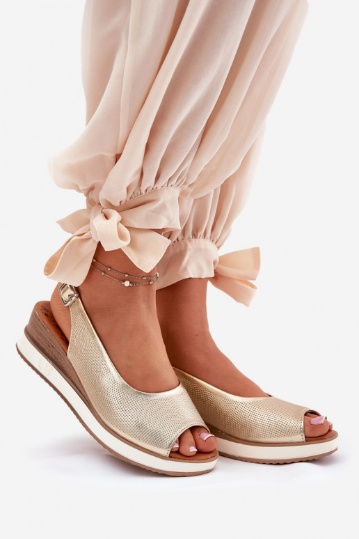 Pelle Sandali con plateau Artiker 56C2312 colore dorato Pelle Sandali con plateau Artiker 56C2312 colore dorato