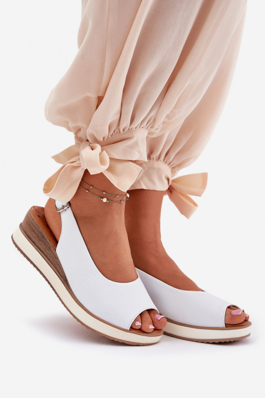 Pelle Sandali con plateau Artiker 56C2317 Colore bianco