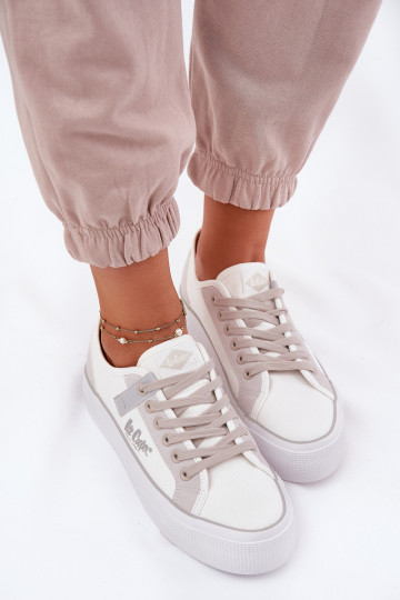 Scarpe per il tempo libero con una piattaforma Lee Cooper LCIN-25-31-3479L Bianco-colore grigio