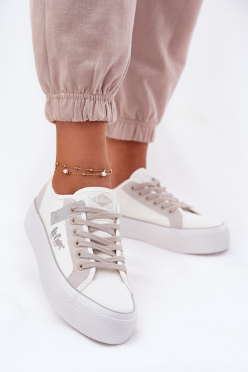 Scarpe per il tempo libero con una piattaforma Lee Cooper LCIN-25-31-3479L Bianco-colore grigio 2