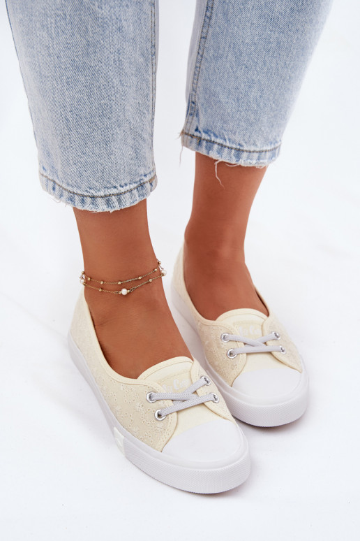 Scarpe da ginnastica Scarpe per il tempo libero Z Haftem Lee Cooper LCIN-25-31-3445L beige