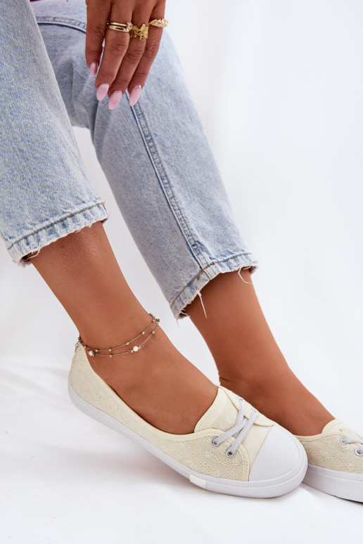 Scarpe da ginnastica Scarpe per il tempo libero Z Haftem Lee Cooper LCIN-25-31-3445L beige