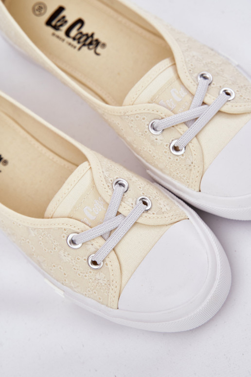 Scarpe da ginnastica Scarpe per il tempo libero Z Haftem Lee Cooper LCIN-25-31-3445L beige