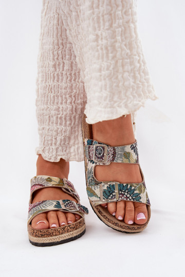 Elegantellato Pantofole da donna con una piattaforma con fibbie Lee Cooper LCIN-25-35-3483L Colori differenti