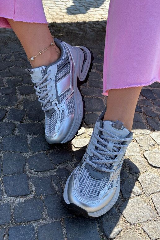 Scarpe sportive grigie da donna Big Star RR274A193