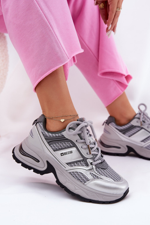 Scarpe sportive grigie da donna Big Star RR274A193