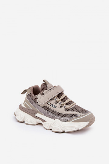 Scarpe modello sneakers scarpe Scarpe da ginnastica per bambini con chiusure adesive colore kaki Ronivelle