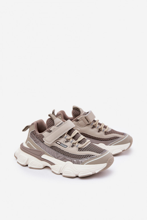 Scarpe modello sneakers scarpe Scarpe da ginnastica per bambini con chiusure adesive colore kaki Ronivelle