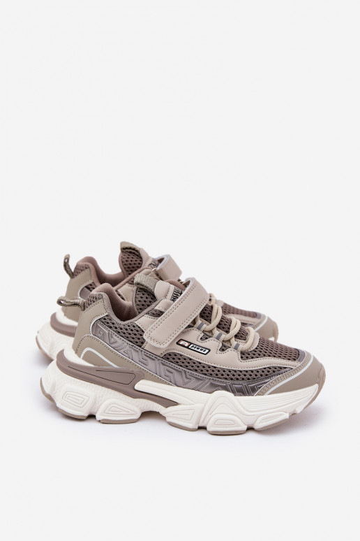 Scarpe modello sneakers scarpe Scarpe da ginnastica per bambini con chiusure adesive colore kaki Ronivelle