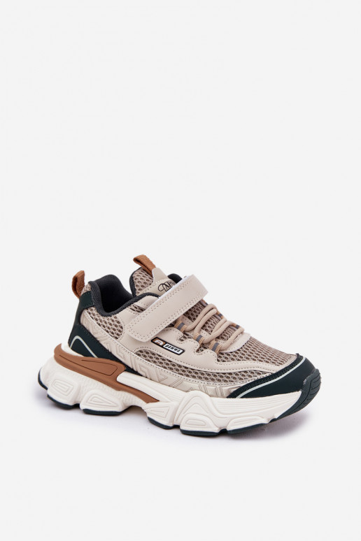Scarpe modello sneakers scarpe Scarpe da ginnastica per bambini con chiusure adesive beige Ronivelle