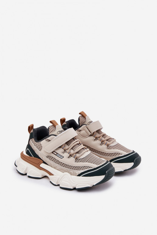 Scarpe modello sneakers scarpe Scarpe da ginnastica per bambini con chiusure adesive beige Ronivelle