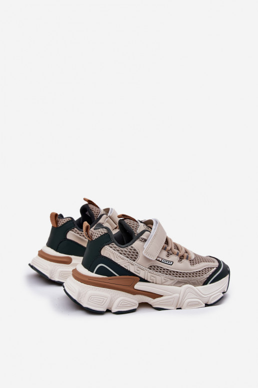 Scarpe modello sneakers scarpe Scarpe da ginnastica per bambini con chiusure adesive beige Ronivelle