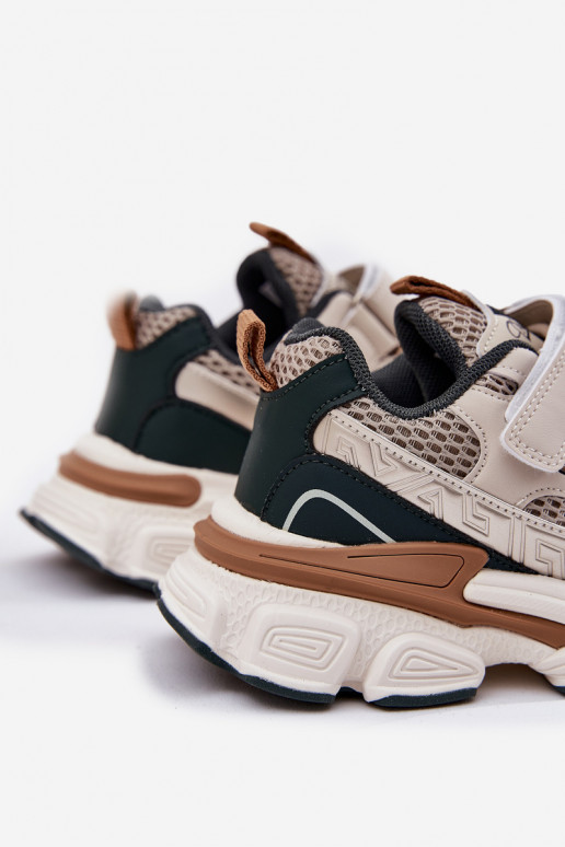 Scarpe modello sneakers scarpe Scarpe da ginnastica per bambini con chiusure adesive beige Ronivelle