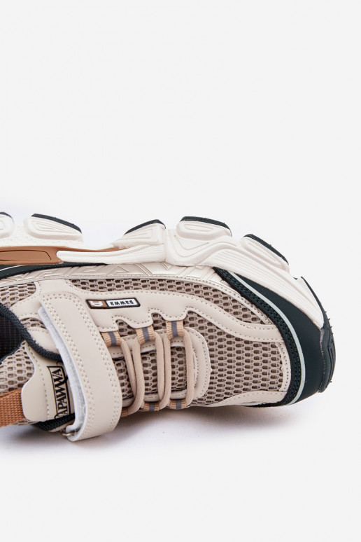 Scarpe modello sneakers scarpe Scarpe da ginnastica per bambini con chiusure adesive beige Ronivelle