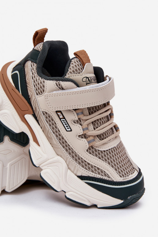 Scarpe modello sneakers scarpe Scarpe da ginnastica per bambini con chiusure adesive beige Ronivelle