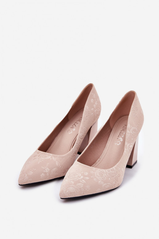 Stile elegante Scarpe con i tacchi IN colore rosa Vinceza 62223 beige