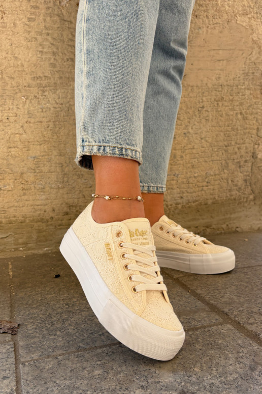 Scarpe per il tempo libero con pizzo Lee Cooper LCIN-25-31-3440L beige Scarpe per il tempo libero con pizzo Lee Cooper LCIN-25-31-3440L beige