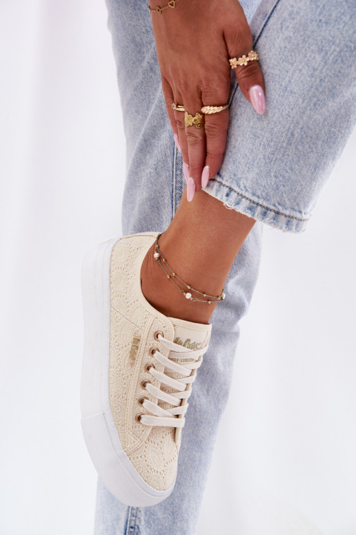 Scarpe per il tempo libero con pizzo Lee Cooper LCIN-25-31-3440L beige Scarpe per il tempo libero con pizzo Lee Cooper LCIN-25-31-3440L beige