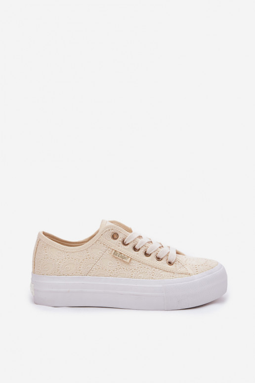 Scarpe per il tempo libero con pizzo Lee Cooper LCIN-25-31-3440L beige Scarpe per il tempo libero con pizzo Lee Cooper LCIN-25-31-3440L beige
