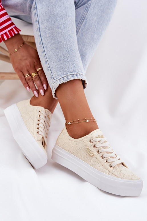 Scarpe per il tempo libero con pizzo Lee Cooper LCIN-25-31-3440L beige Scarpe per il tempo libero con pizzo Lee Cooper LCIN-25-31-3440L beige