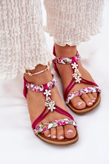 Sandali bassi da donna Z Plecionymi Paskami I Przypinkami Artiker 56C1314 colore rosa