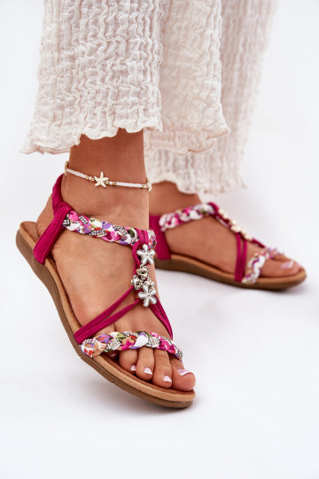 Sandali bassi da donna Z Plecionymi Paskami I Przypinkami Artiker 56C1314 colore rosa 2