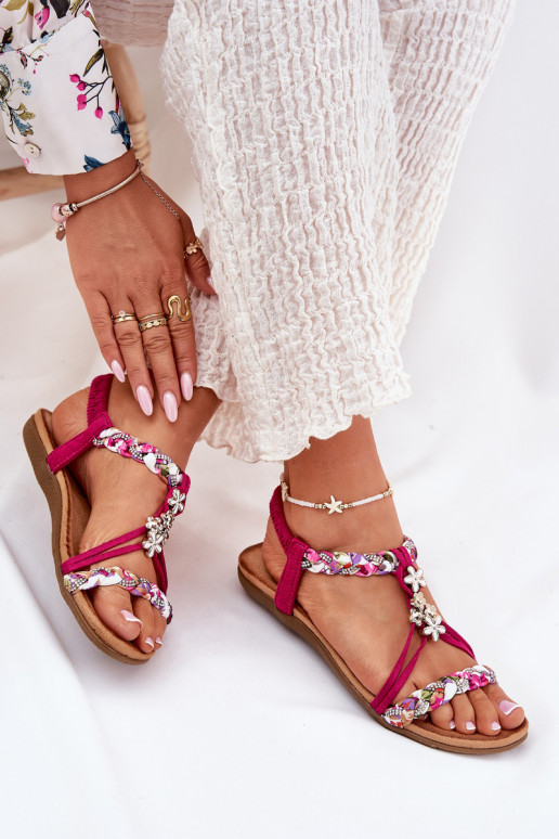 Sandali bassi da donna Z Plecionymi Paskami I Przypinkami Artiker 56C1314 colore rosa Sandali bassi da donna Z Plecionymi Paskami I Przypinkami Artiker 56C1314 colore rosa