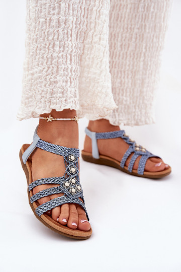 sandali Femminile isoscele Z Plecionymi Paskami Artiker 56C1325 colore blu