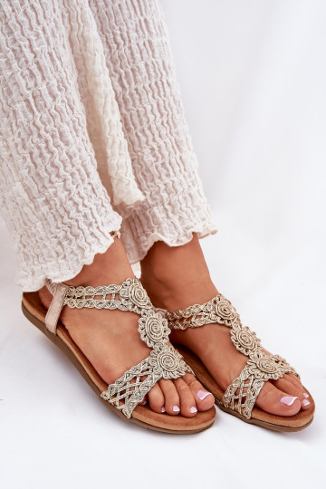 Sandali bassi da donna Z KoronkoAym Un esempio Artiker 56C1281 colore dorato