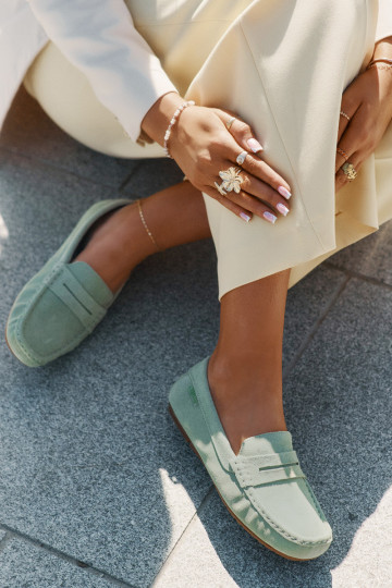 Mocassini in suede Big Star RR274945 colore verde 2