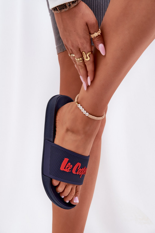 Pantofole da donna Lee Cooper LCIN-25-07-3524L blu scuro