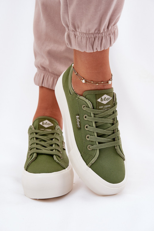 Scarpe per il tempo libero con una piattaforma Lee Cooper LCIN-25-31-3449L colore verde Scarpe per il tempo libero con una piattaforma Lee Cooper LCIN-25-31-3449L colore verde
