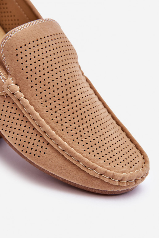 Deveschio Mocassini classici in camoscio beige Felixo