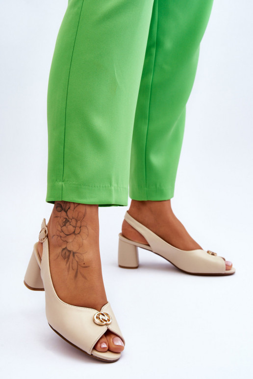 Alla moda Pelle Sandali col tacco alto beige Hette