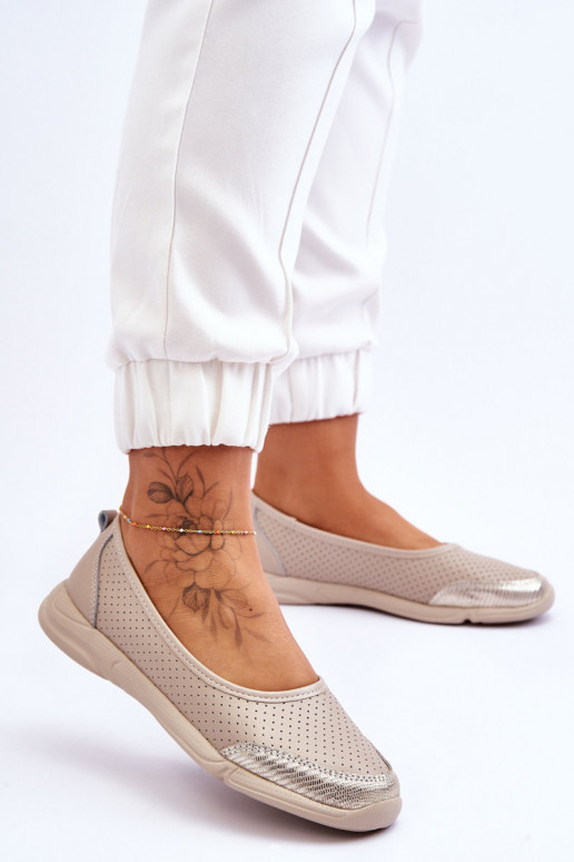 Pelle Femminile Ballerine traforate beige Lucy Pelle Femminile Ballerine traforate beige Lucy