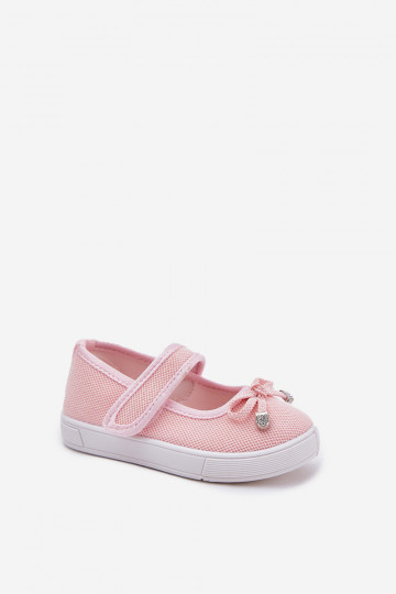 ballerine per bambini con nastri colore rosa Amirinas