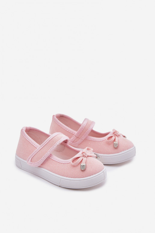 ballerine per bambini con nastri colore rosa Amirinas