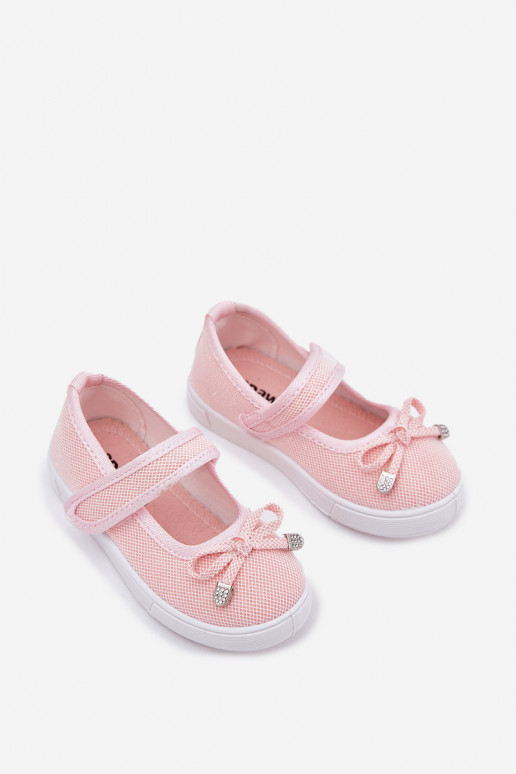 ballerine per bambini con nastri colore rosa Amirinas