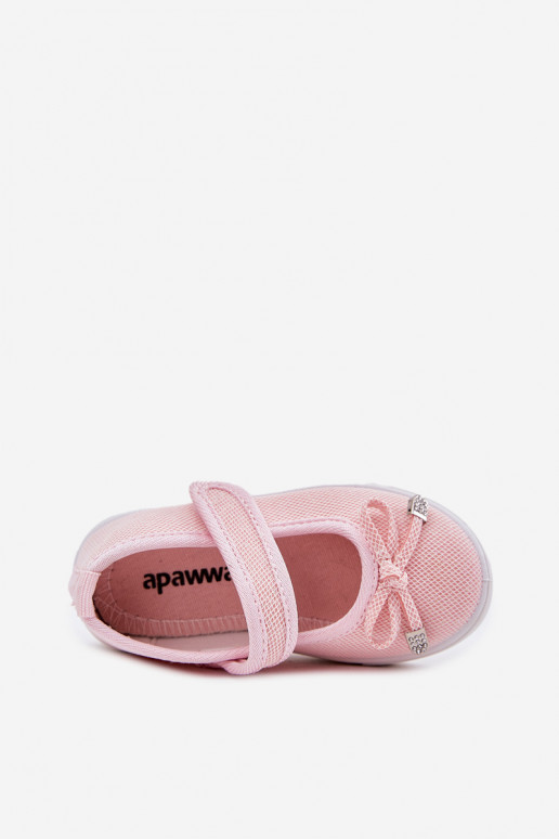 ballerine per bambini con nastri colore rosa Amirinas