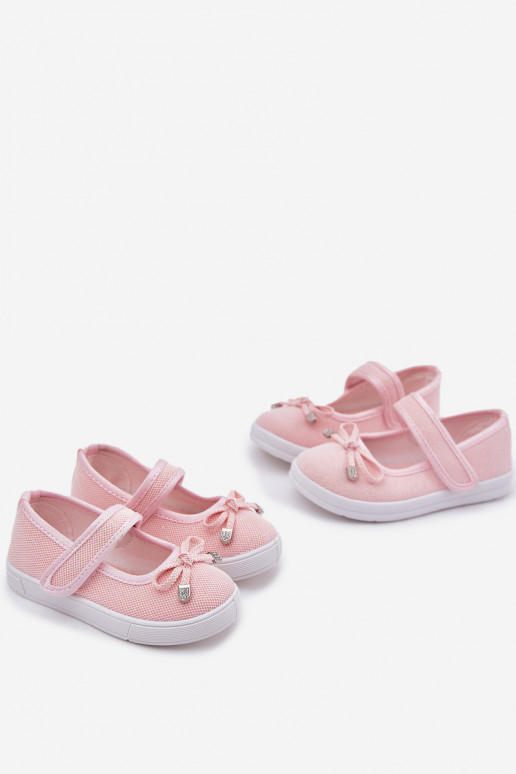 ballerine per bambini con nastri colore rosa Amirinas