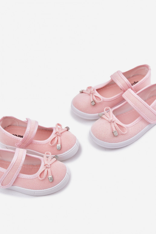 ballerine per bambini con nastri colore rosa Amirinas